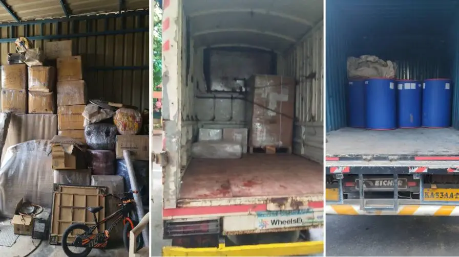 Real professional packers and movers team working in Chennai safely handling household goods