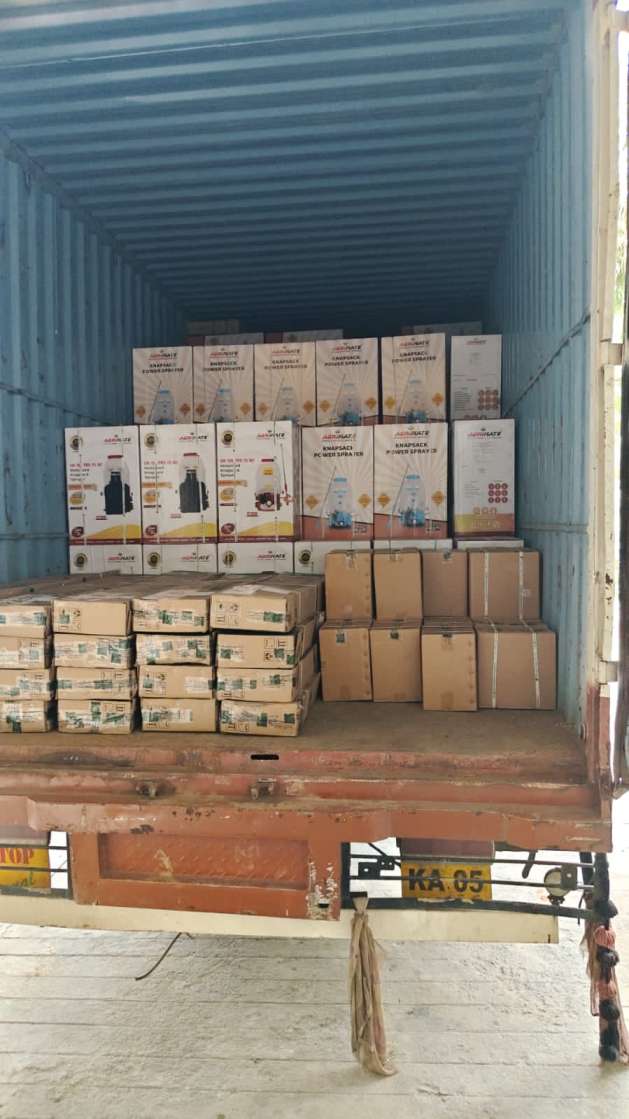 Packers and Movers Chennai to Salem sealed container truck loaded with multi-layered packed goods and commercial cartons